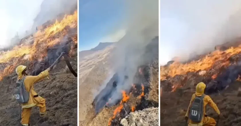 Lucha contra el fuego en los valles